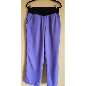 Easy Fit Women No-Roll Knit Waist Uniform Scrub Pants Purple L-WonderWink